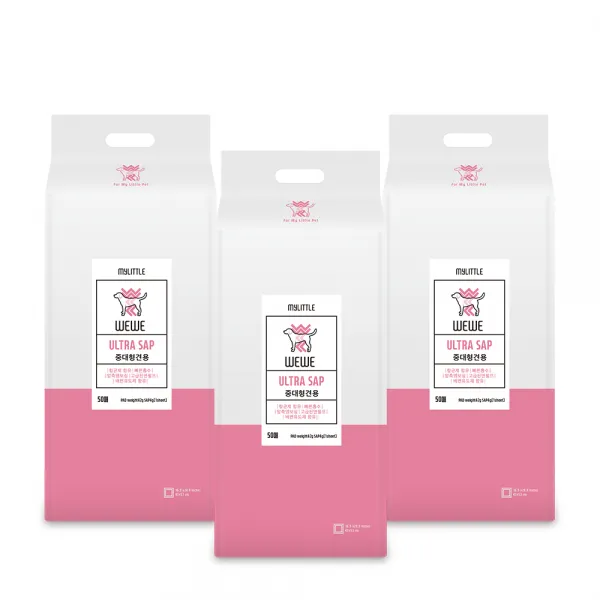 위위 프리미엄 애견패드 42g(43x53cm) 50매3묶음 150매, 1box