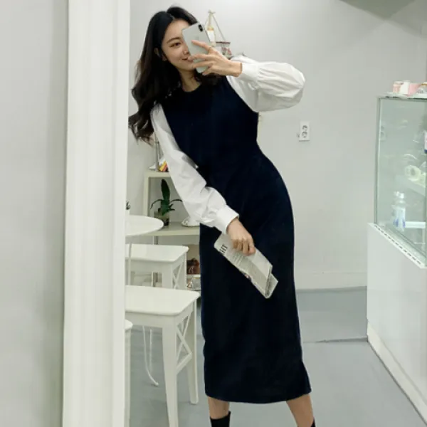 떳다그녀 하이른 벨트 SET 롱 원피스