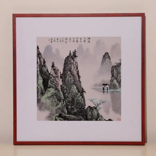 Feb.09 7번 그림 액자 겉표자 그림 표구 33 38 50 서화 액자 벽 정사각형 여백 프레임주문 제작하다Z, 마호가니 색