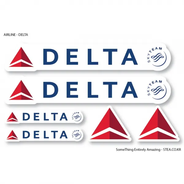 STEA 세계 항공사 로고 스티커SET 스티커, 18 DELTA