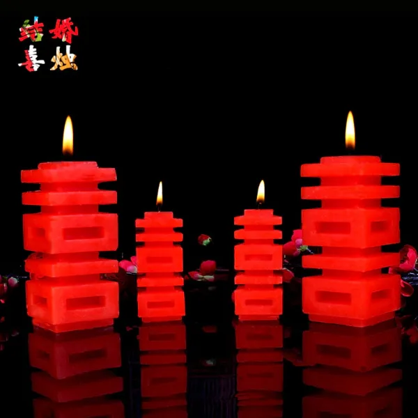 위파인더 웨딩용품 쌍희자 캔들 한 쌍 웨딩 크리에이티브 룸 화촉 신인 캔들 레드, 더블 행복 촛불 한 쌍의 트럼펫, 한사이즈
