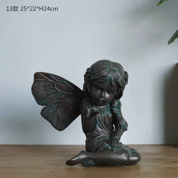 북유럽 복고풍 두꺼비 소녀 정원 장식 인형 데코 인테리어 13