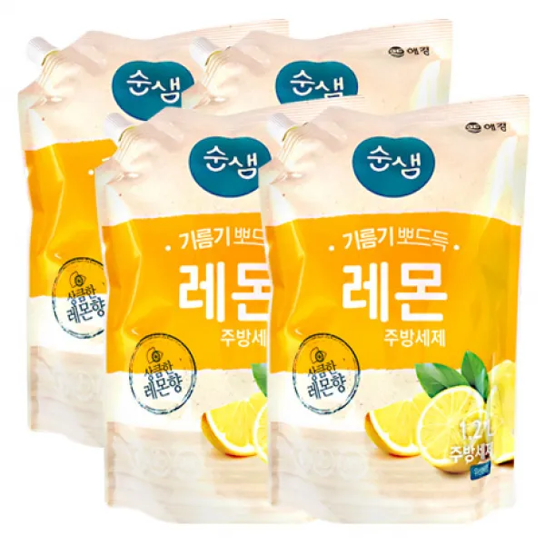 애경 순샘 기름기뽀드득 레몬 주방세제1.2l 4개 1.2l