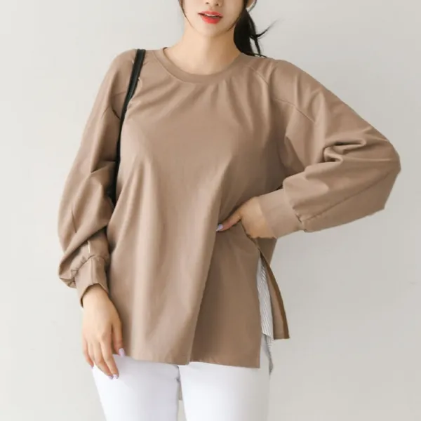 끄레아또레 *박시레이어드티셔츠* 블라우스같은 티셔츠!!데일리아이템으로 제격~!!