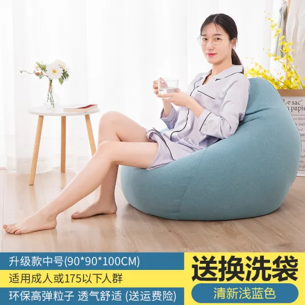 빈백 쇼파 싱글 등받이 다다미 셀럽 아이디어 베란다의자 여학생 침실 바닥 버블입자, T16-라이트블루 90x100환송 씻기 주머니