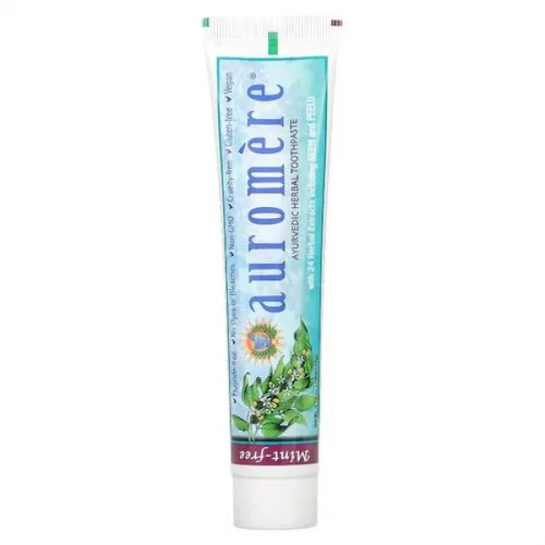 Auromere Ayurvedic Herbal 치약 Mint Free 4.16 oz (117 g)