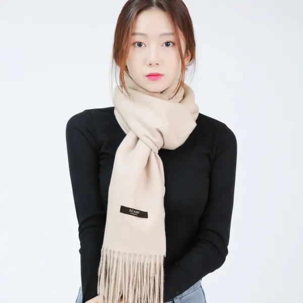라핑 엔젤 캐시라이크 머플러 겨울 심플 니트 목도리