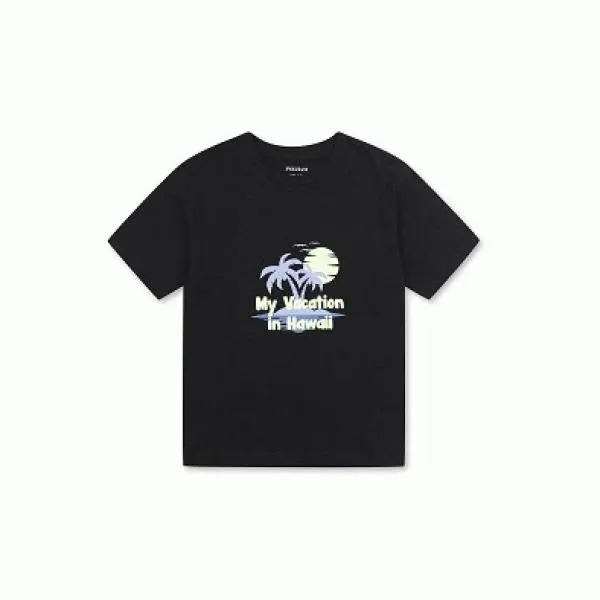 [엔터식스]폴햄키즈 슬럽 하와이 그래픽 반팔 티셔츠PKA2TR1850BK