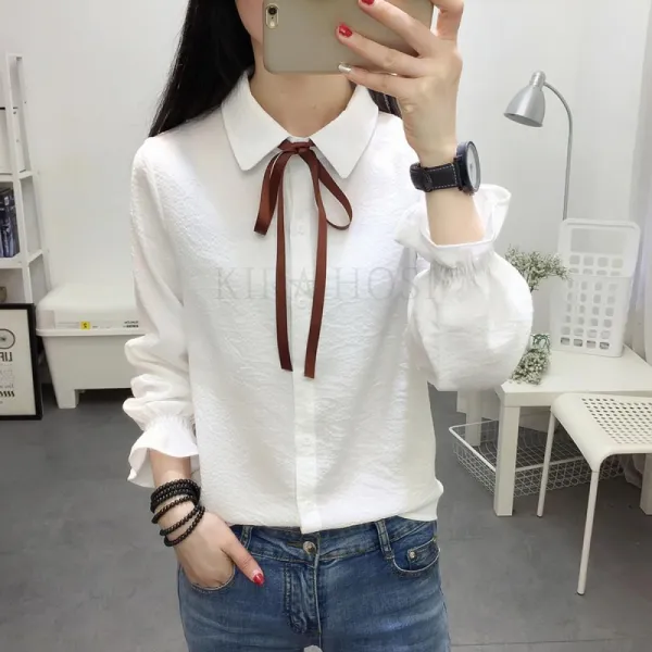 Kirahosi 명진 봄 가을 여성 여자 스트라이프 셔츠 예쁜 블라우스 110 Dunijg