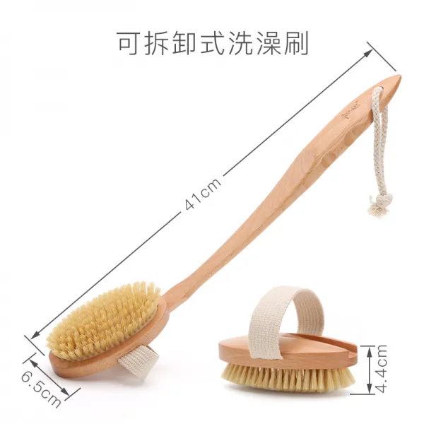 바디브러시 초심 나무 목욕솔 강보브러시 때장갑 매직 긴자루 등밀이 부드러운모 각질제거 등 욕실때타올, T03-느티나무-분리세탁 목욕용 솔, 기본
