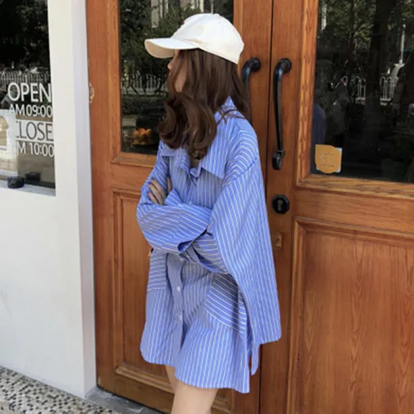 로즈드림 가을 루즈핏 빅사이즈 가오리 섹시 셔츠 자외선 차단 휴가 파티27