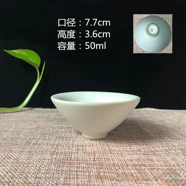 랜덤 노는 여요 가요 개인 핸드페인팅 도자기 요변 청 꽃 삿갓잔 쿵푸 마스터스컵 중국식 여요 타입 양식 8# 삿갓잔