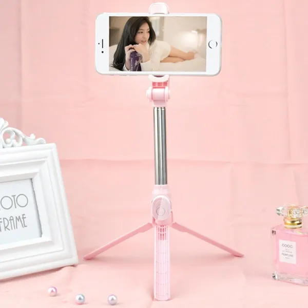 셀카봉삼각대 화웨이 Note10블루투스 셀카봉 미니 간편 통용 셀프배열 삼각대 T02 핑크