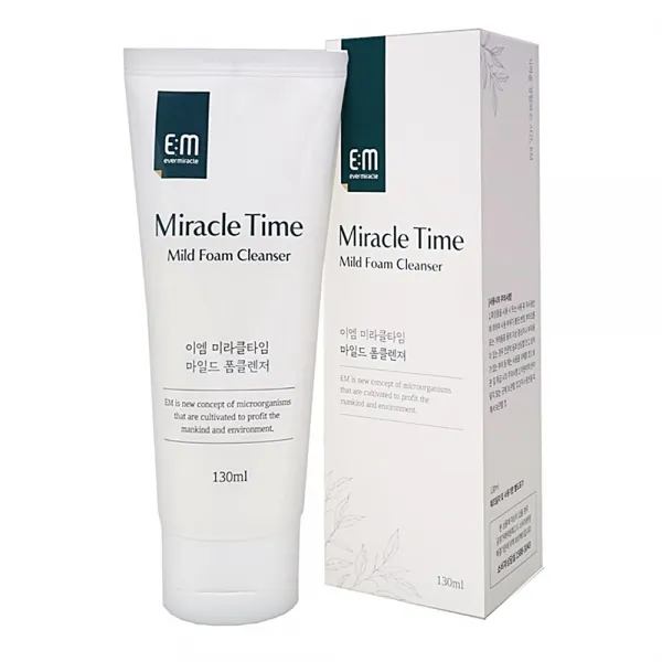 [가격준수]EM 미라클타임 마일드 폼클렌저130ml/이엠/여성/여자화장품/남성/남자화장품/스킨케어/피부관리/진정/보습/건성/만감성/지성, EM 미라클타임 마일드 폼클렌저 130ml