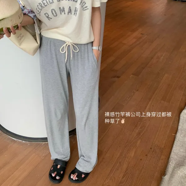 하이웨이스트 슬랙스 와이드 팬츠 초살 복지 숏 알맞다 맟춤제작 소프트 Fuf 스킨 무드 대나무 바지 여하 2465106640