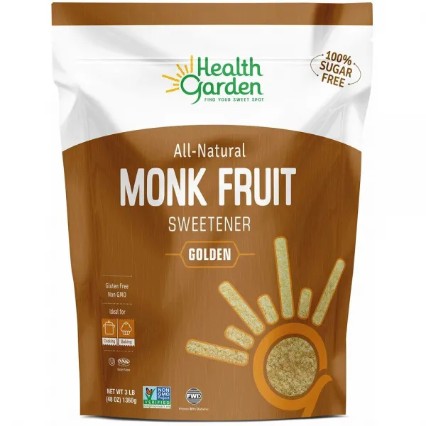 HEALTH GARDEN 헬스 가든 나한과 몽크 프룻 스위트너 골든 1360g Monk Fruit Sweetener Golden 3 lbs, 1팩