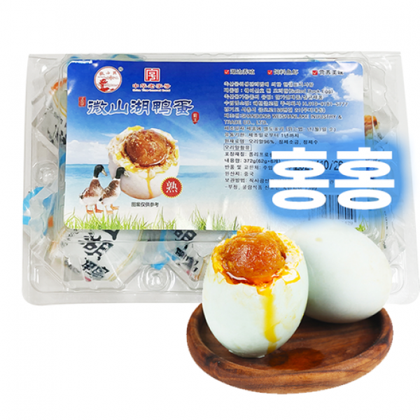 홍홍 중국식품 염장 오리알 야단 찐오리알 유황 6개입 중국오리알, 1개, 372g