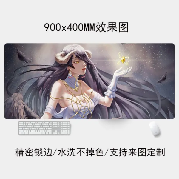오버로드 키보드 모몬가 알베도 샤르티아 마우스 장패드 게이밍 긴 빅사이즈 대형 패드 매트, 3mm + 1개, I + 1000x500mm