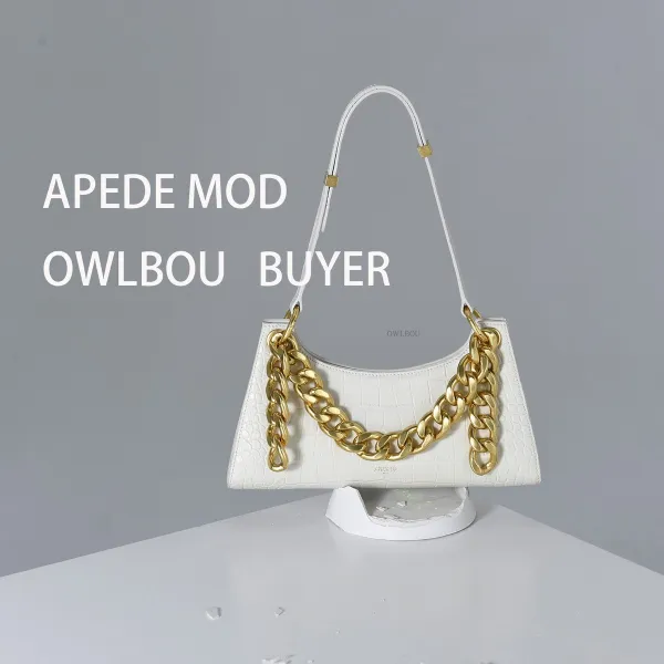 핸드백 APEDE MOD(브랜드 저작권)2020년 봄여름타입 악어무늬 숄더 휴대용가방 화이트