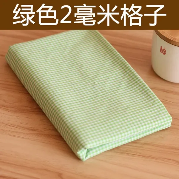 무지개 격자 옷감 평결 선염 순면 스위트 셔츠 룩치마 핸드메이드 DIY 퀼트 면직물 원단, 그린 2밀리미터 체크