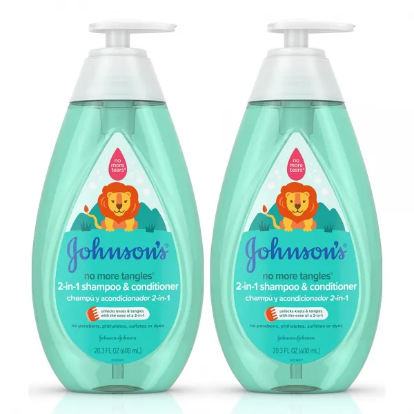Johnson's 존슨즈 키즈 노 모어 탱클스 샴푸 앤 컨디셔너 Kids No More Tangles Shampoo and Conditioner 20.3oz(600ml) 2팩, 1box