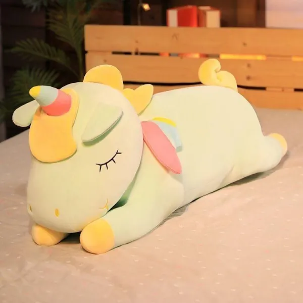 유니콘 귀여운 피규어 인형 라지 패브릭인형 여학생 잠자는 바디필로우 침대위 슈퍼소프트, C07-80CM(찜하기 향주머니+거는장식+), T04-미성숙 한 녹색(웰론 충전)