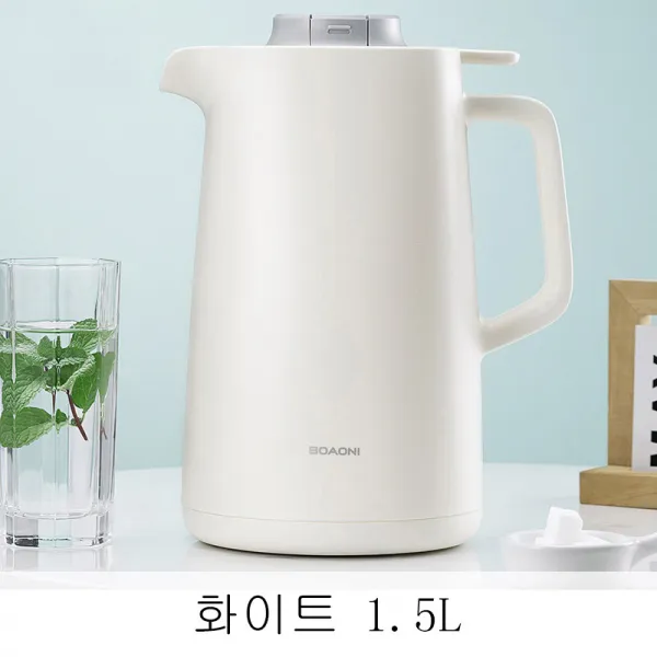 DALIN 보온보온병 가정용보온 주전자 대용량 보온병 유리속병 병 기숙사 XT12 A25, 화이트 1.5L