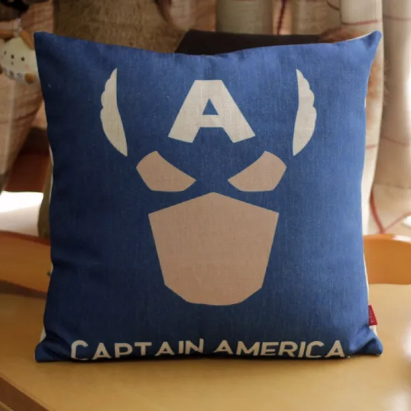 쇼파쿠션 올뉴 업그레이드 오리지널 독자적 슈퍼히어로 캡틴아메리카 애니매이션 베개 자동차 쇼파 등받이쿠션 선물 C05 캡틴아메리카