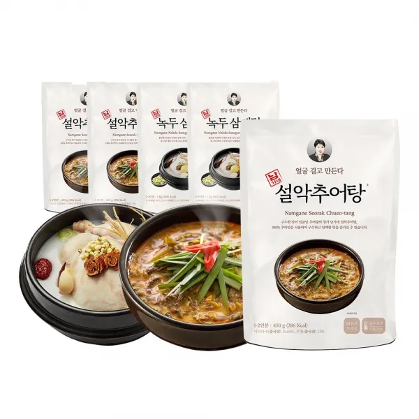  남가네 설악추어탕 건강선물세트_설악추어탕3팩+녹두삼계탕2팩 3350g 1세트