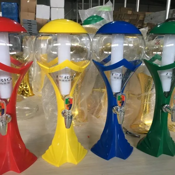 kirahosi 맥주타워 소맥타워 맥주피쳐 폭탄주 발광 크롬타워 10호+ 덧신 증정, 3L녹색, 1