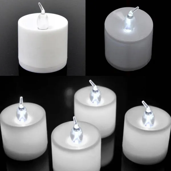 [2개묶음 할인](10개묶음)LED 티라이트 화이트(지름3.8cm JDF-47993 촛불집회 캔들 LED초 촛불