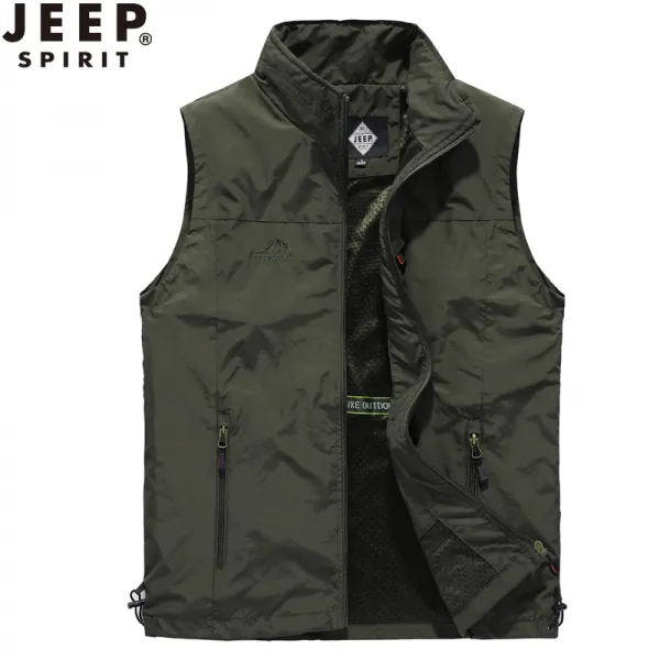 오물락조물락 여름낚시조끼 JEEP 지프 얇은 타입 베스트 남자 와이드 루즈핏 빅사이즈 야외 민소매 나시 중국식홑저고리