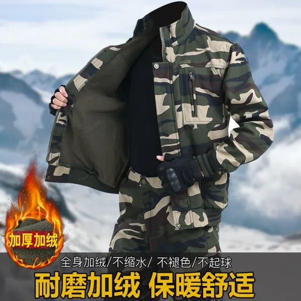 아웃도어 두꺼운 보온 밀리터리 유니폼 남녀 융털 겨울 내마모성 차수리 카고 노동복 전기 용접