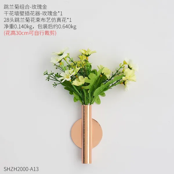 도매광 노르딕 심플 꽃꽂이 슬드거치대 벽면 금속 말린꽃 기 엔틱한디자인 모즈 가볍게 사치한 현관 벽장식장식품 난국을 추다 콤비네이션 로즈 골드