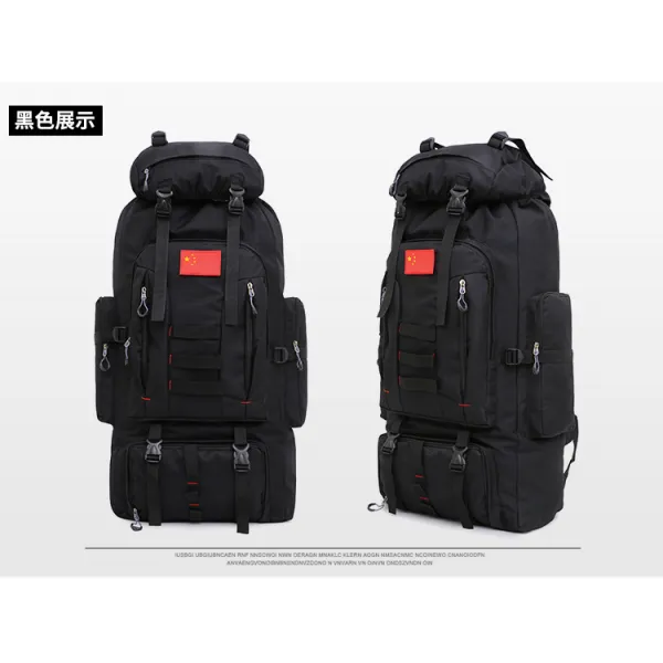 백팩 여행 가방 남자 대용량 개학에 장거리 전화하다 주머니 오버사이즈 야외 등산 80L 캠핑 1631678187, 블랙