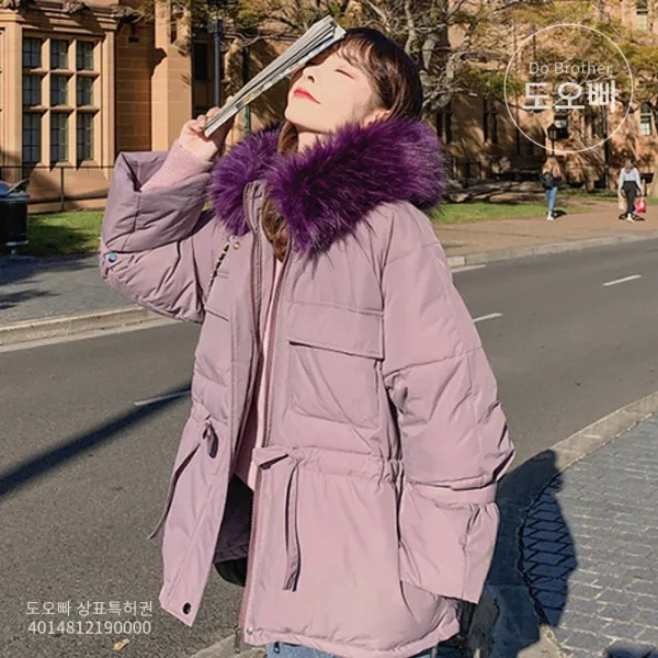 도오빠 오버핏 여성 패딩 점퍼 후드 여자패딩 퍼 귀여운 숏패딩 야상 빅사이즈 루즈핏 박시 20대 30대 패션 겨울 데일리