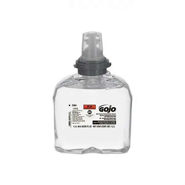 GOJO E2 Foam Sanitizing Soap 1200 mL Hand Soap Refill for TFX Push-Style Dispenser (Pack of 2) - 5364-02, One Size, E2 Foam Hand Wash