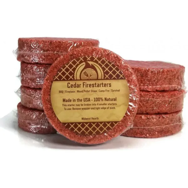 중서부 난로 삼나무 불 시동기 100 % 자연산 미국산 Bbq 벽난로 스토브 야외 캠프 파이어 생존 8 팩 최대 32 불 단일옵션