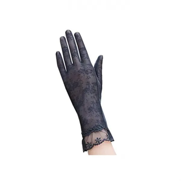 SEENFAAN 여성 장갑 UV 컷 스마트 폰 대응 난폭 보습 레이스 웨딩 파티 짧은 자외선 대책, 자세한 내용은 참조