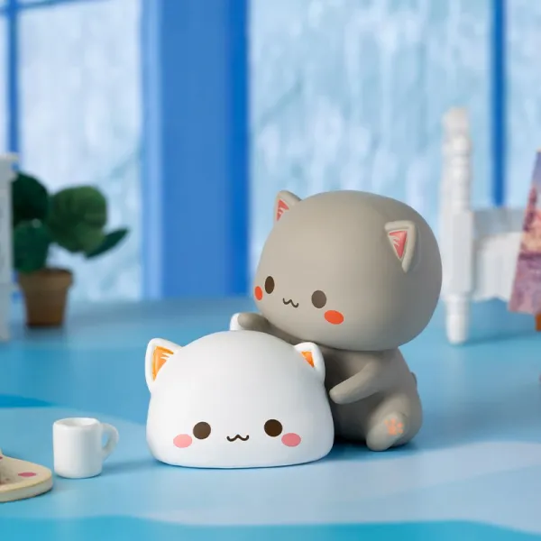 차례 두 번째 탄환 복숭아 고양이 미미 블라인 큐트 큐티 비천하다 표정 포장 진열 장식품, 머리를 쓰다듬다 머리를 쓰다듬다 이미