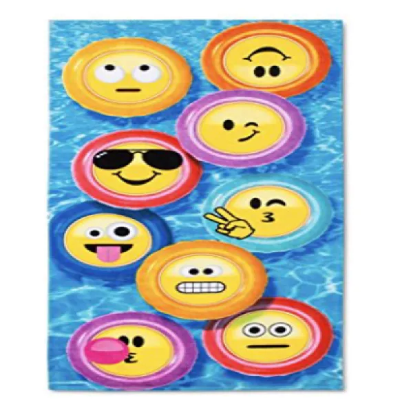Emoji Beach Pool Bath Towel Blue/Yellow Emojination Emoji Beach Pool Bath Towel 블루 / 옐로우 모욕 1