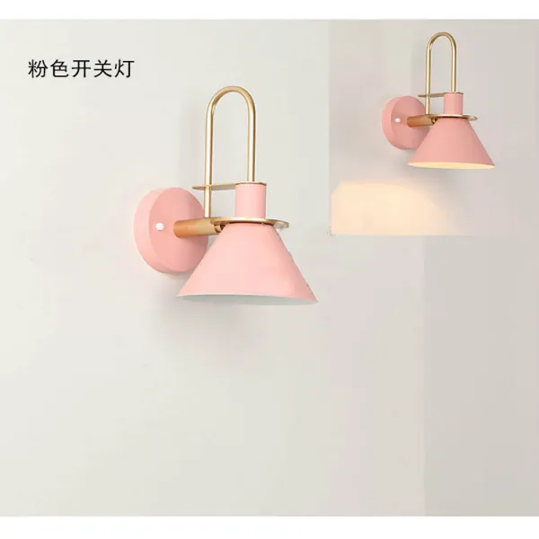 비비드쿠 침실벽등 마카롱 나팔 모즈 LED 바 요리당 실내 통로, 분홍색 배합 5W 백광 LED