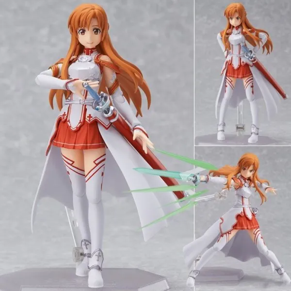 SAO 소드 아트 온라인 키리토 아스나 시논 관절 애니메이션 모델 피규어, figma 178 무버블 아스나 + 국내 손개