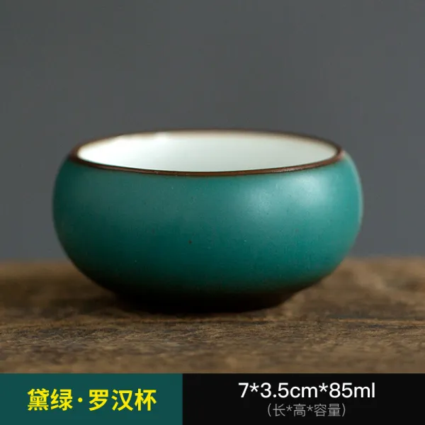 피씨영 로스트 그린 유약 찻잔 도자기 품평 잔 주인 컵 가정용 공들인 미인 그린 컵약85ml