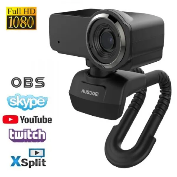 [아마존베스트]AUSDOM Ausdom Full HD Laptop Webcam 1080P Streaming Web Camera with Built-in Stereo M, 상세 설명 참조0, Black_Small-635-Black