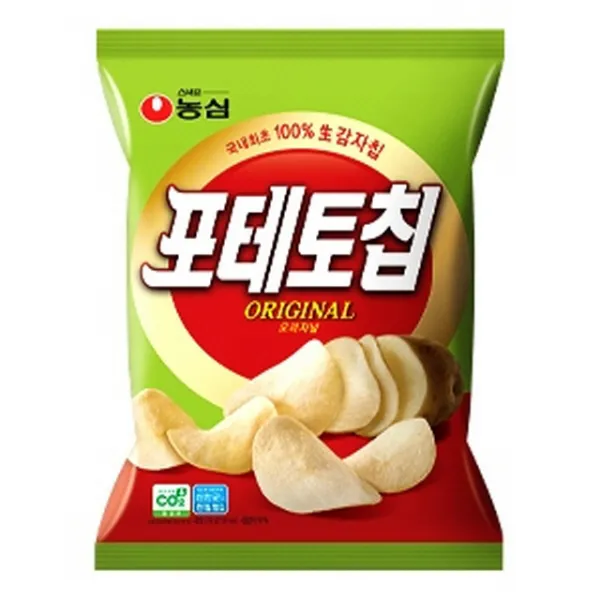 농심 포테토칩 오리지널 60g 20개 수입과자/대용량과자/간식/인간사료/봉지과자/과자세트/초코과자/쌀과자/사무실간식/새우깡, 단일 수량, 단일 구성품