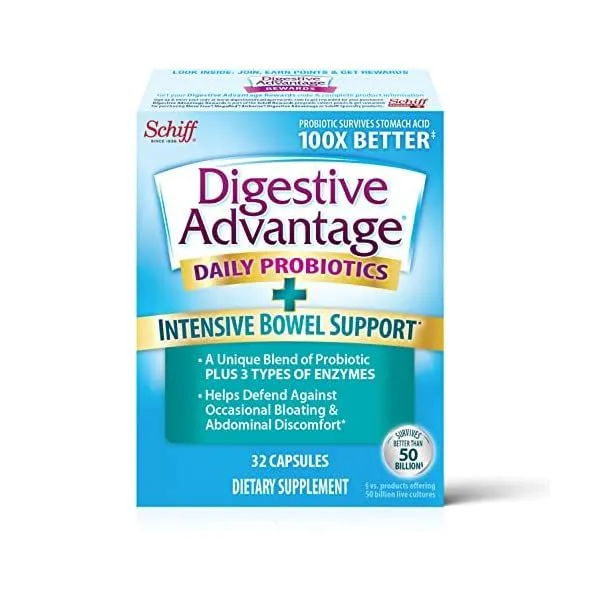 Intensive Bowel Support Capsules, Digestive Advantage (32 Count in A Box) - 때때로 발생하는 가스, 복부 팽만감, 복부, 단일상품