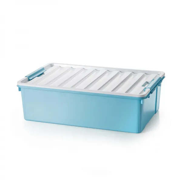 수납총동원이 플라스틱 침대 밑바닥 수납 상자 납작한 특대호 덮개 두께 침대 밑옷 보관물 정리 박스 벨트 스카이 블루 높이 60*39* 단일상품
