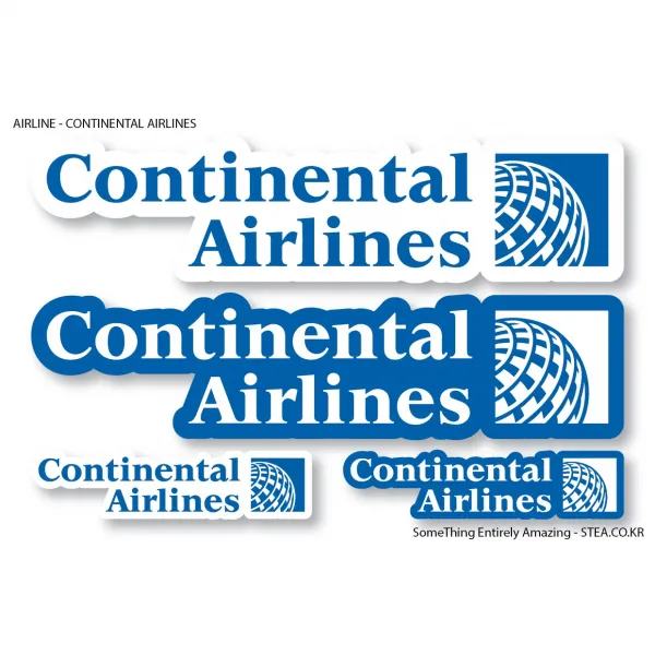 STEA 세계 항공사 로고 스티커SET 스티커, 13 CONTINENTAL AIRLINES