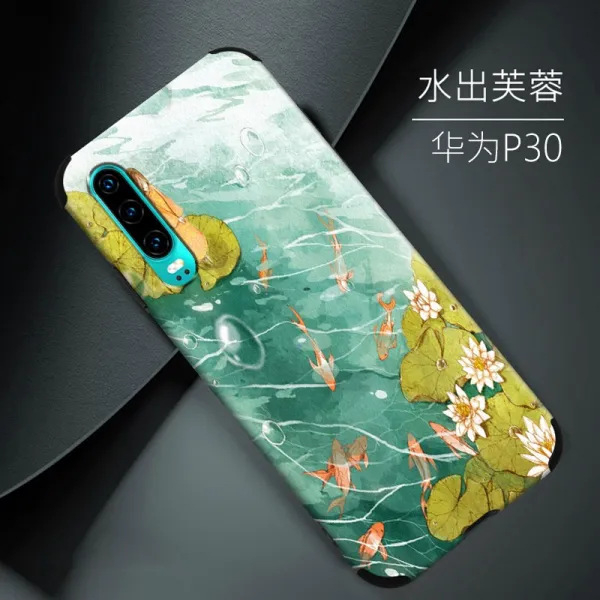 쉬즈천사 핸드폰케이스 화웨이 P30PRO P30 보호케이스 실리콘 심플 퀄리티 개성 독창적 트렌드 남성 여성 타입 명주실